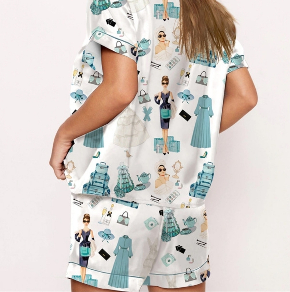 SheShow Breakfast At Tiffany's Short Pajamas - Picture 2 of 4